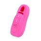 Silicone key fob cover for Porsche, rose pink, with button cutouts.
