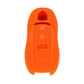 Silicone key fob cover for Porsche, orange, with button cutouts.