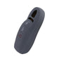 Dark gray silicone key fob cover with button cutouts and keyring loop