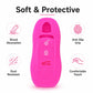Pink silicone key fob cover with raised button area and protective shell
