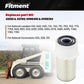 Cylindrical engine air filter with blue outer mesh and pleated light filter media