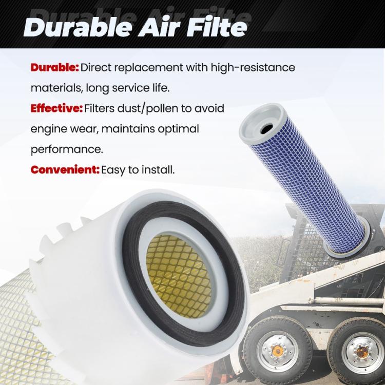 Cylindrical air filter with blue mesh outer and circular end opening