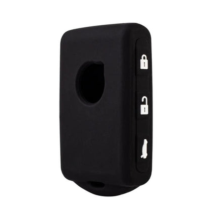 Silicone key fob cover, black color with key ring hole and button cutouts