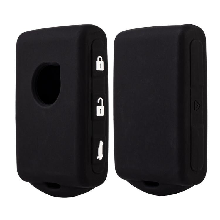 Silicone key fob cover set, black color with key ring hole and button cutouts