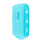 Silicone key fob cover, light blue color with key ring hole and lock button cutouts