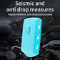 Blue silicone key fob cover with button openings and keyring hole