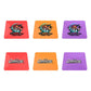 Three-color set of double-sided wrapping film scraper pads: red, orange, purple