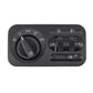 Car headlamp light switch panel with knob dial and rocker controls, black