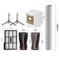 Replacement accessories kit with side brushes, filter, roller brushes, mop roller, and dust bag.