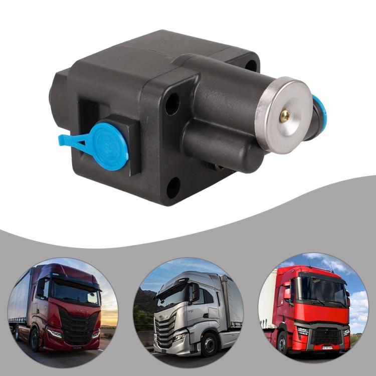 Aluminum air control valve with black housing and blue port lever, M14x1.5 thread