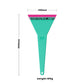 Teal triangular glass scraper with textured grip and hanging hole