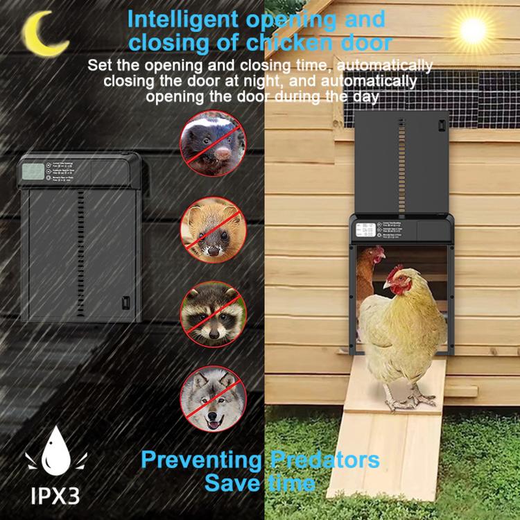 Aluminum Alloy Digital Display Automatic Timed Chicken Coop Door, KF4201058