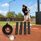 Baseball Hitting Trainer Rope 300cm Solo Softball Batting Tether Swing Trainer, Standard Version, with Foam Sleeves