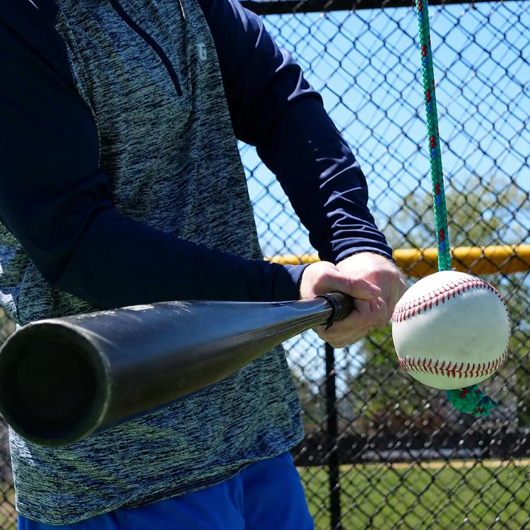 Baseball Hitting Trainer Rope 300cm Solo Softball Batting Tether Swing Trainer, Standard Version, with Foam Sleeves