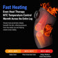 Gray cordless heated knee massager wrap with controller and visible heat zones