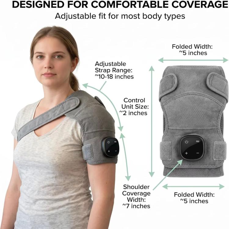 Electric Shoulder Massager Heating Pads Vibration Massage Support Belt, Shoulder Massager