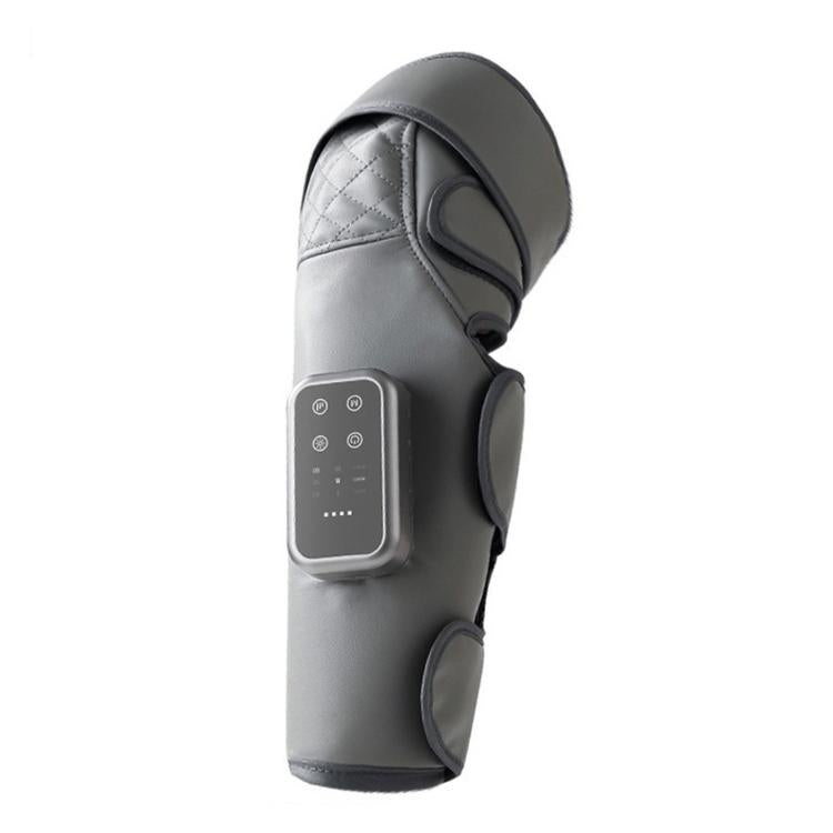 Gray calf and knee air compression massager with side-mounted control module