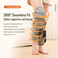 Gray calf and knee air compression massager with adjustable straps and glowing heat