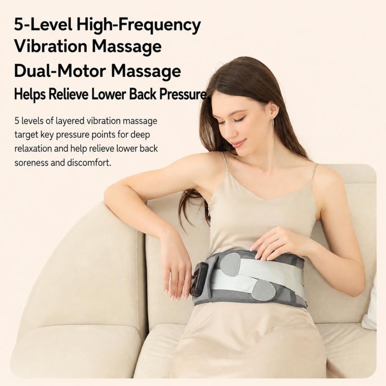 Cordless Heated Waist Belt Massager With Vibration Support Back Heat Pad