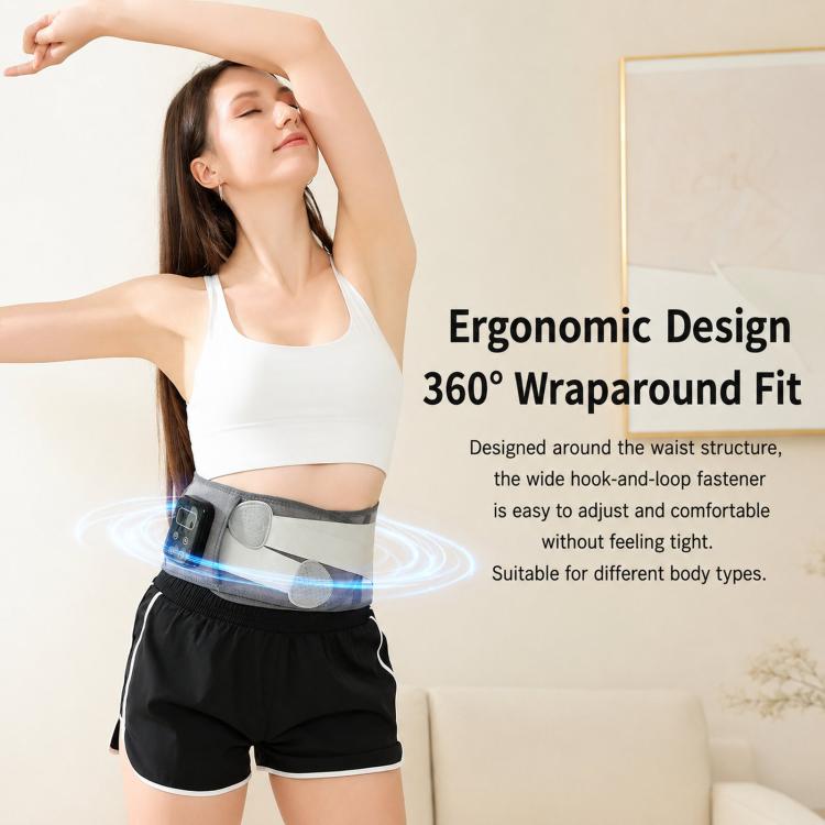 Cordless Heated Waist Belt Massager With Vibration Support Back Heat Pad
