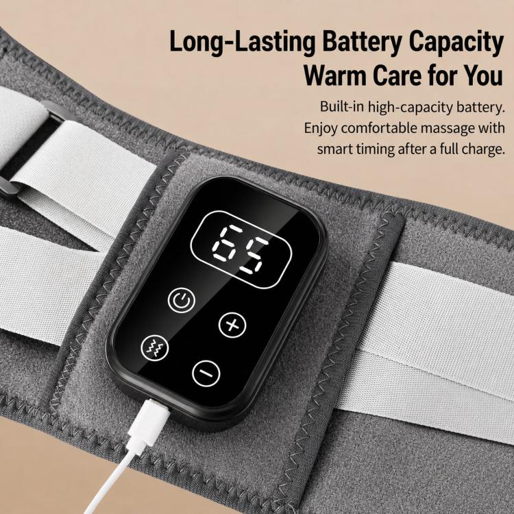 Cordless Heated Waist Belt Massager With Vibration Support Back Heat Pad