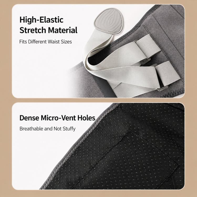 Cordless Heated Waist Belt Massager With Vibration Support Back Heat Pad