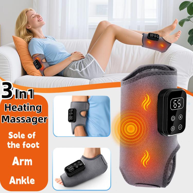 Heated Ankle Brace Support Massager With Vibration 6 Heat Levels 30Min Auto Off