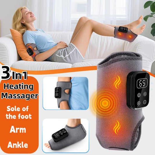 Heated Ankle Brace Support Massager With Vibration 6 Heat Levels 30Min Auto Off