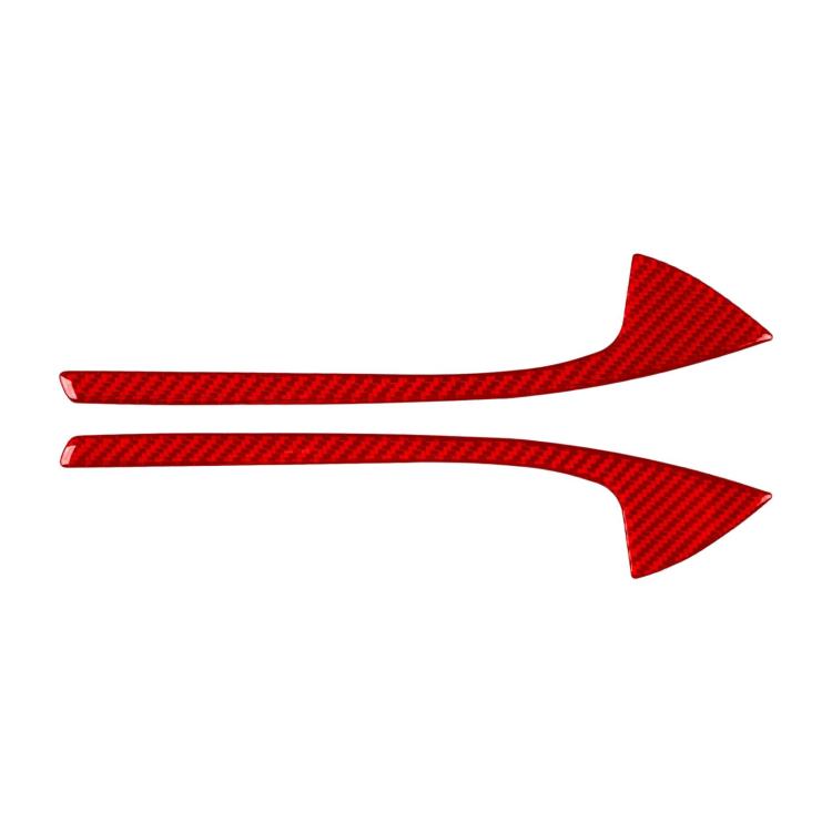Front door armrest panel sticker, red carbon fiber look curved trim strips