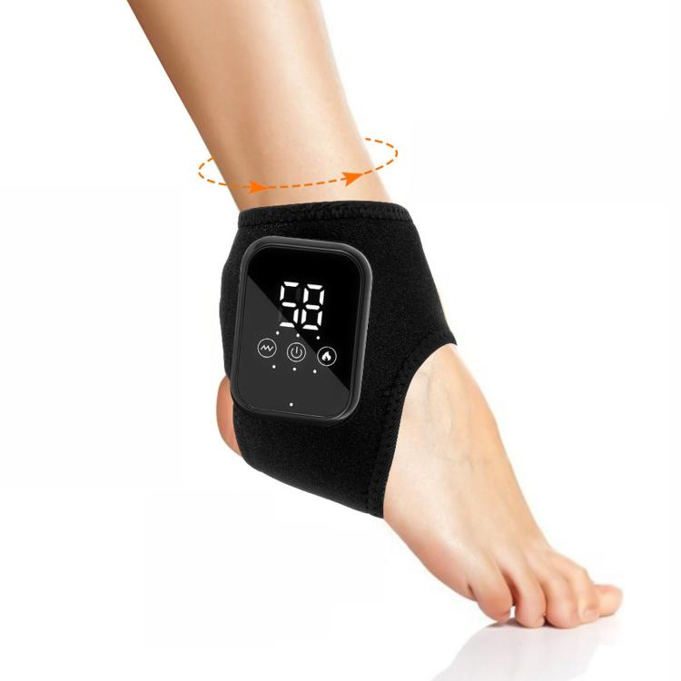 Heated Ankle Wrap Support Massager With Vibration 3 Heat Levels 15Min Auto Off