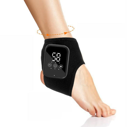 Heated Ankle Wrap Support Massager With Vibration 3 Heat Levels 15Min Auto Off