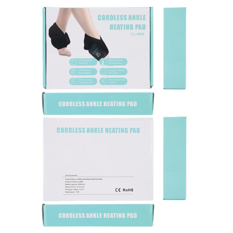 Heated Ankle Wrap Support Massager With Vibration 3 Heat Levels 15Min Auto Off