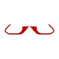 Pair of rear door handle frame stickers in red carbon-fiber weave, curved U-shape.
