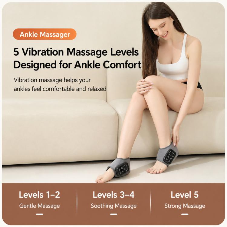Ankle Heating Pad With Vibration Massager 6 Heat Levels 5 Modes Cordless Brace