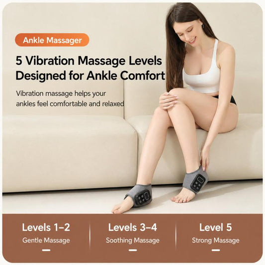 Ankle Heating Pad With Vibration Massager 6 Heat Levels 5 Modes Cordless Brace
