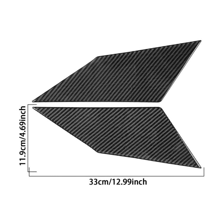 Carbon fiber arrow-shaped center console stickers, 33cm by 11.9cm (two pieces)