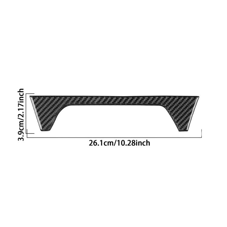 Carbon fiber front cup holder decorative sticker, 26.1cm x 3.9cm size