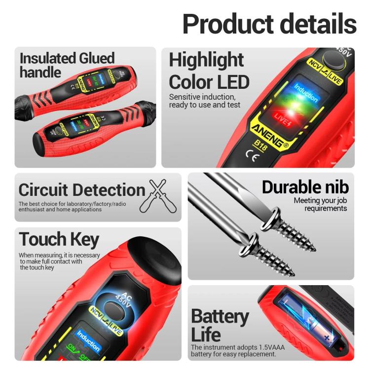 ANENG High-Precision Digital Smart Voltage Tester Pen With Non-Contact Induction