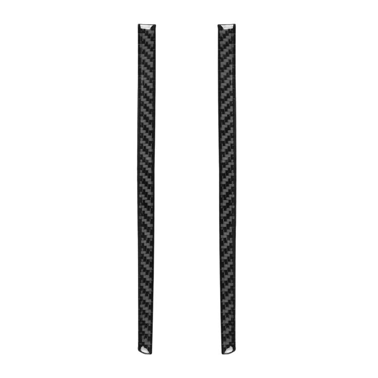 Carbon fiber center console decorative trim strips, both-side pair, black weave look