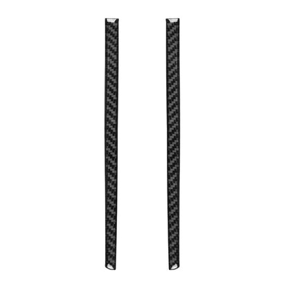 Carbon fiber center console decorative trim strips, both-side pair, black weave look