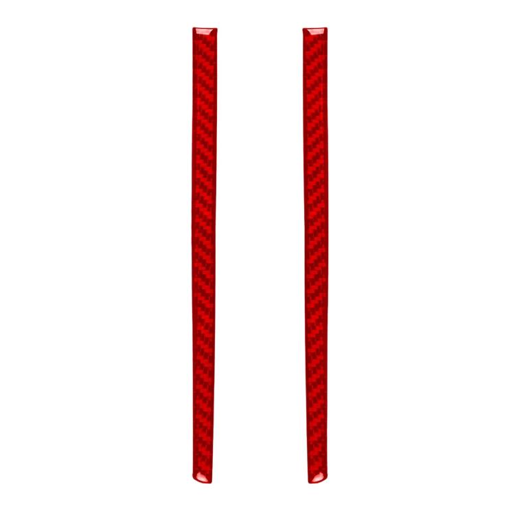 Red center console decorative trim strips, both-side pair