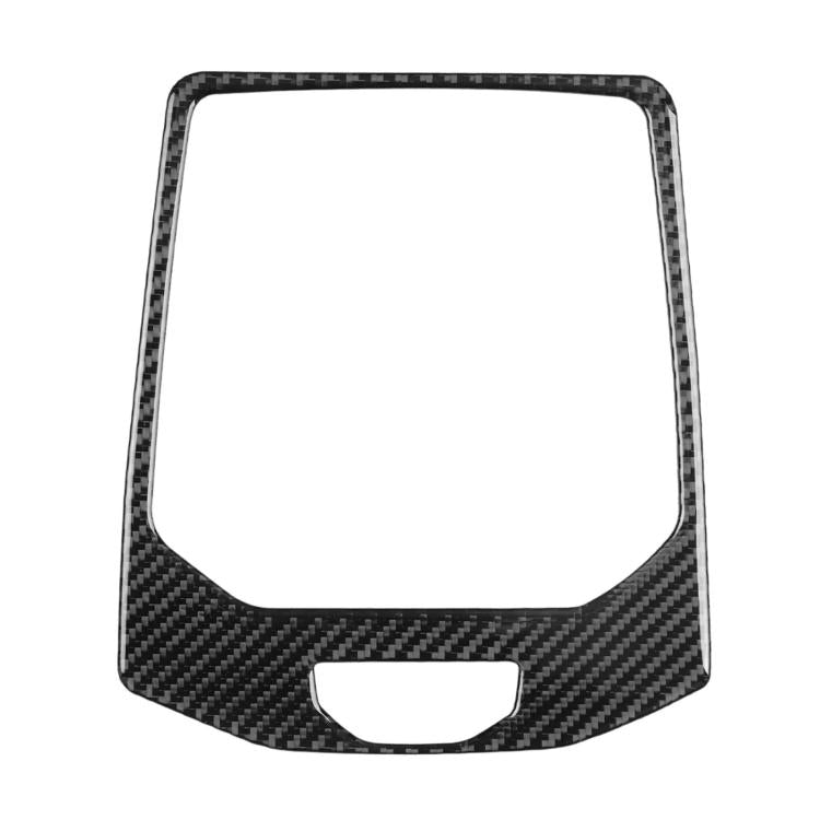 Center control panel sticker with black carbon-fiber pattern and cutout for gear area