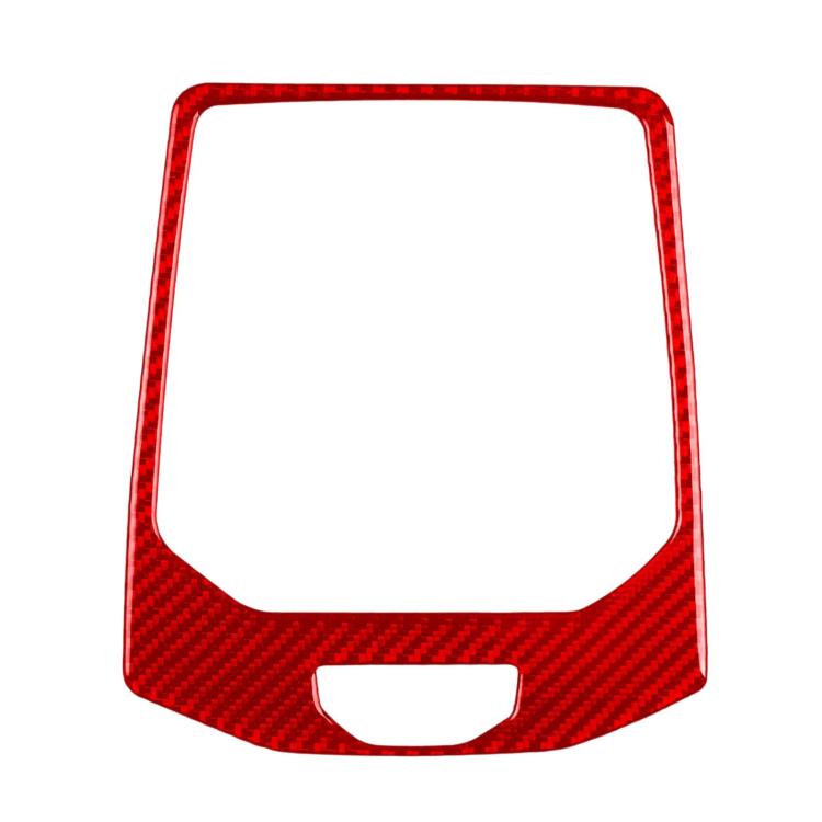 Center control panel sticker with red carbon-fiber pattern and cutout for gear area