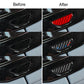 Installed carbon-fiber switch trim sticker with red weave on center console