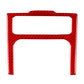 Rear air outlet lower decorative sticker, red carbon-fiber look, two rectangular openings.