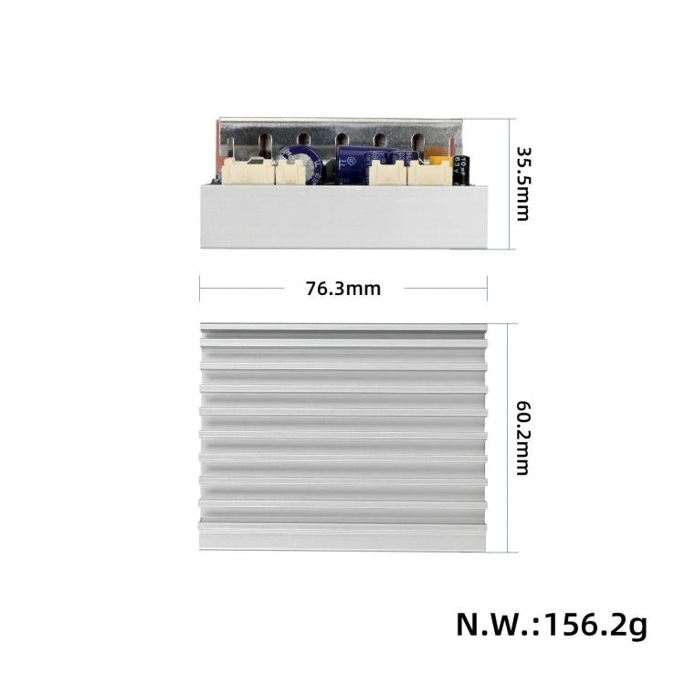 Electric scooter controller board with aluminum heat sink unit and visible size scale