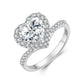 S925 sterling silver heart-shaped moissanite ring with pavé band