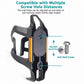 Black bike water bottle cage with adjustable tracker cover and anti-theft screw mount