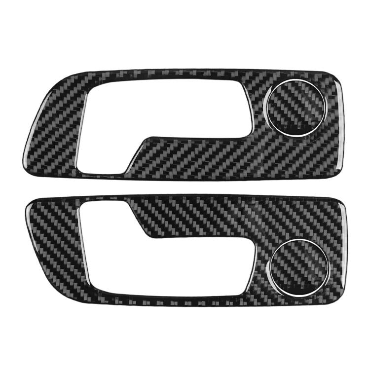 Carbon-fiber style seat switch panel sticker with circular trim and switch cutouts