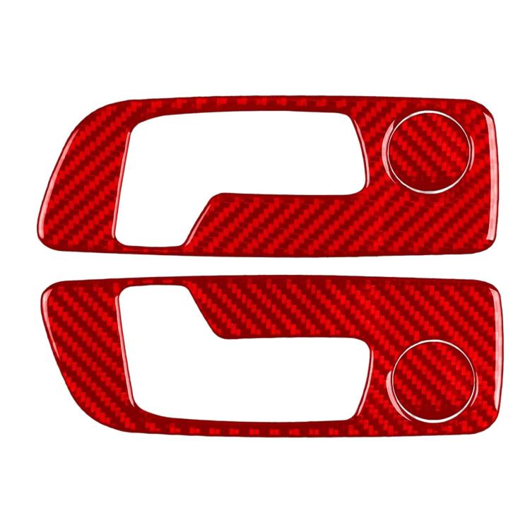 Red carbon-fiber style seat switch panel sticker with circular trim and switch cutouts